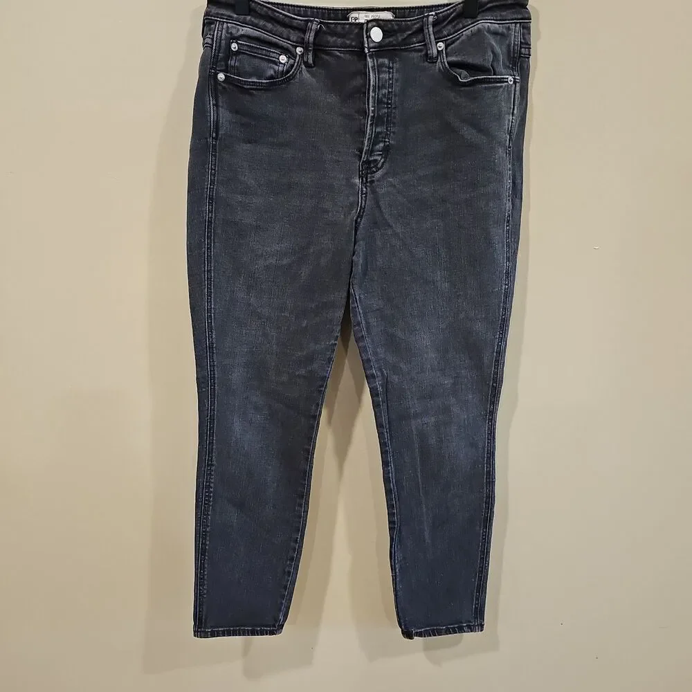 Free People Women's Black Gray Skinny Ankle Mid-Rise Stretch Denim Jeans Sz 31